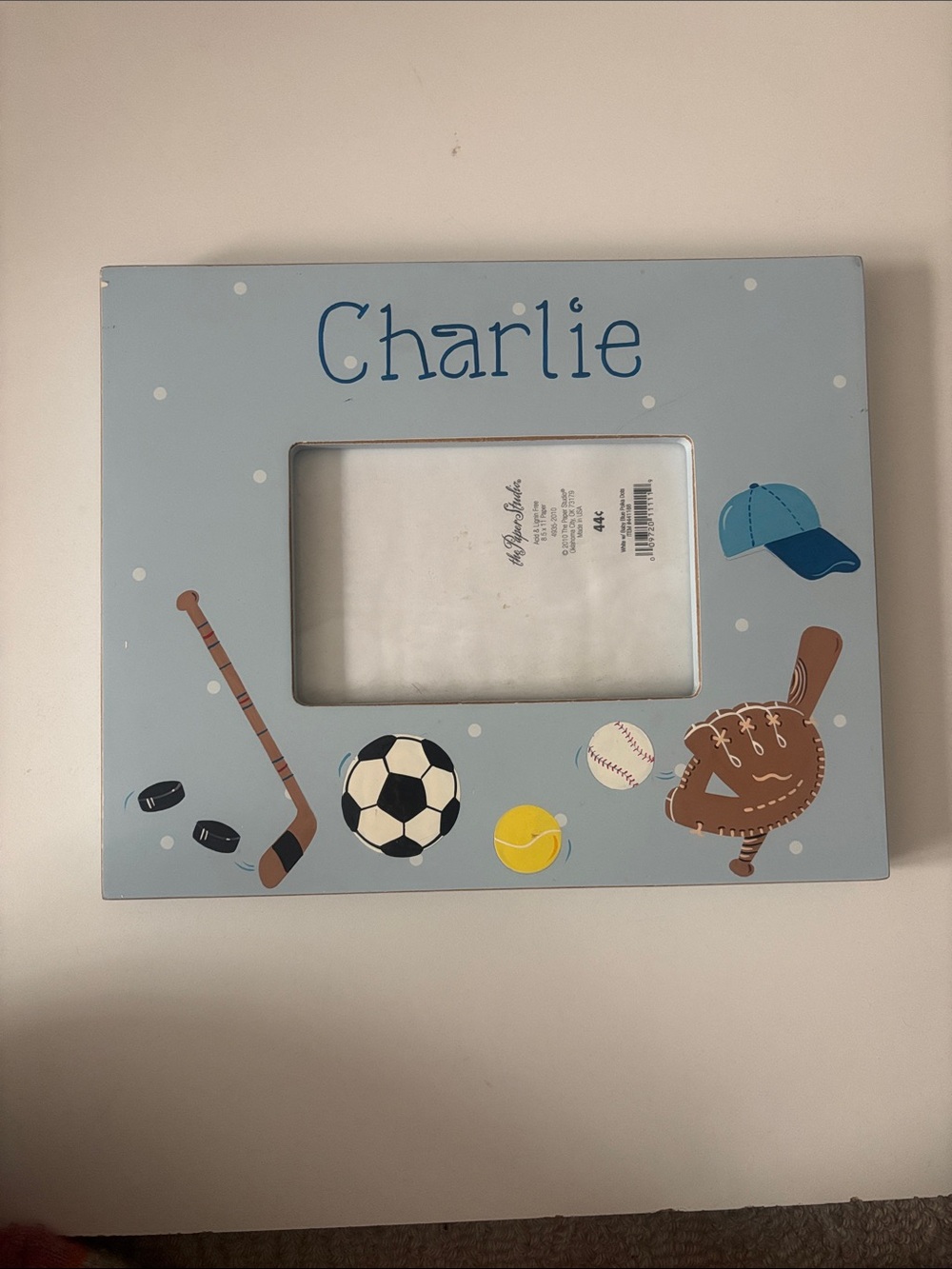 Personalized Kids Sports Photo Frame - Charlie - Light Blue